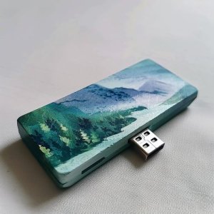 Leather USB Keychain Drive